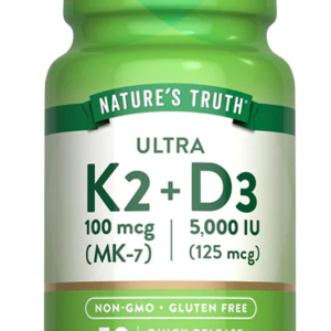 VITAMIN K2 MK7 100 MCG + D3 5000IU - 50 Capsules